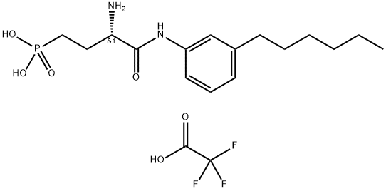 (S)-3-AMINO-4-(3-HEXYLPHENYLAMINO)-4-OXOBUTYLPHOSPHONIC ACID (TFA SALT);W140, 909725-64-0, 结构式