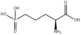 rac-(2R*)-2-アミノ-5-ホスホノペンタン酸 化学構造式