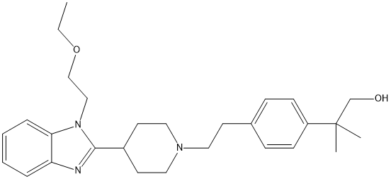 2-(4-(2-(4-(1-(2-ethoxyethyl)-1H-benzo[d]imidazol-2-yl)piperidin-1-yl)ethyl)phenyl)-2-methylpropan-1-ol