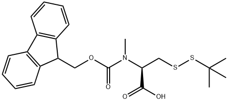 (R)-2-((((9H-芴-9-基)甲氧基)羰基)(甲基)氨基)-3-(叔丁基二硫基)丙酸, 1013096-03-1, 结构式
