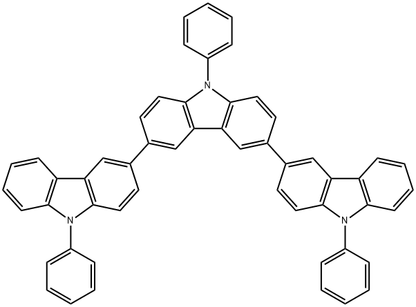 3,6-双(9-苯基-9H-咔唑-3-基)-9-苯基-9H-咔唑, 1141757-83-6, 结构式