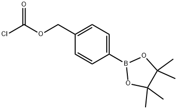 Carbonochloridic acid, [4-(4,4,5,5-tetramethyl-1,3,2-dioxaborolan-2-yl)phenyl]methyl ester Structure