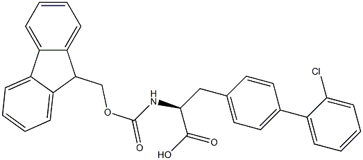 N-Fmoc-4-(2-chlorophenyl)-L-phenylalanine, 1381787-76-3, 结构式