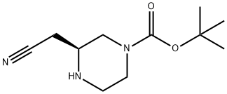 (S)-3-(氰甲基)哌嗪-1-甲酸叔丁酯, 1589082-06-3, 结构式
