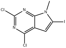 2,4-dichloro-6-iodo-7-methyl-7H-pyrrolo[2,3-d]pyrimidine, 1638763-42-4, 结构式