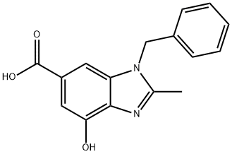 1-benzyl-4-hydroxy-2-methyl-1H-benzo[d]imidazole-6-carboxylic acid Struktur