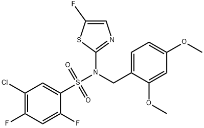 5-Chloro-N-(2,4-dimethoxybenzyl)-2,4-difluoro-N-(5-fluorothiazol-2-yl)benzenesulfonamide 结构式