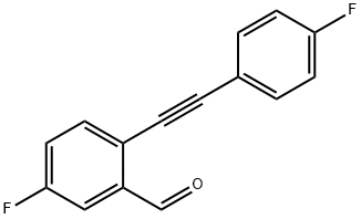 5-氟-2-((4-氟苯基)乙炔基)苯甲醛 结构式