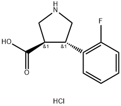 (3R,4S)-4-(2-氟苯基)吡咯烷-3-羧酸, 1820569-65-0, 结构式