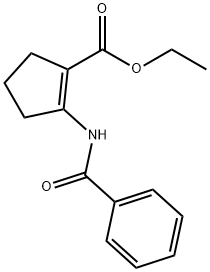 1-Cyclopentene-1-carboxylic acid, 2-(benzoylamino)-, ethyl ester Struktur