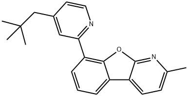 8-[4-(2,2-二甲丙基)-2-吡啶基]-2-甲基苯并呋喃[2,3-B]吡啶, 1883377-30-7, 结构式