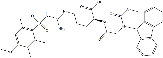 (2S)-5-[[amino-[(4-methoxy-2,3,6-trimethylphenyl)sulfonylamino]methylidene]amino]-2-[[2-(9H-fluoren-9-ylmethoxycarbonylamino)acetyl]amino]pentanoic acid Structure