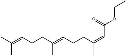 2,6,10-Dodecatrienoic acid, 3,7,11-trimethyl-, ethyl ester, (2Z,6E)- Structure