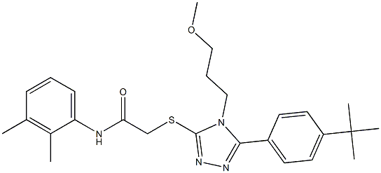 2-{[5-(4-tert-butylphenyl)-4-(3-methoxypropyl)-4H-1,2,4-triazol-3-yl]sulfanyl}-N-(2,3-dimethylphenyl)acetamide Structure