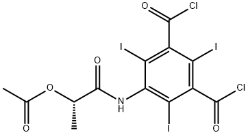 (S)-5-[2-(acetyloxy)propanamido]-2,4,6-triiodo-1,3-di(chloroformyl)benzene Structure