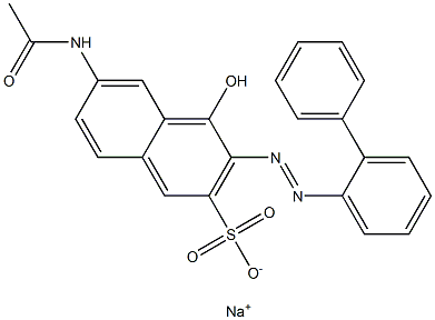 2-Naphthalenesulfonic acid, 6-(acetylamino)-3-([1,1'-biphenyl]-2-ylazo)-4-hydroxy-, monosodium salt Structure