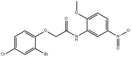 2-(2-bromo-4-chlorophenoxy)-N-(2-methoxy-5-nitrophenyl)acetamide Structure