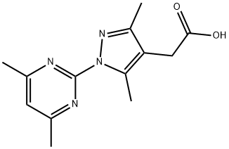 2-[1-(4,6-二甲基嘧啶-2-基)-3,5-二甲基-1H-吡唑-4-基]乙酸 结构式