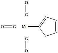 Cyclopentadienyl manganese tricarbonyl Struktur