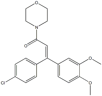(E,Z)4-[3-(4-氯苯基)-3-(3,4-二甲氧基苯基)丙烯酰]吗啉 结构式