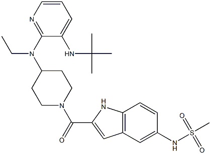 1-((5-methanesulfonamidoindol-2-yl-)carbonyl)-4-(N-ethyl-N-(3-((1,1-dimethylethyl)amino)-2-pyridinyl)amino)piperidine
