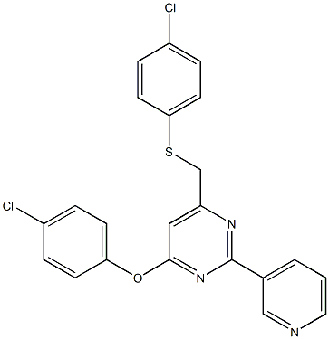 4-(4-chlorophenoxy)-6-{[(4-chlorophenyl)sulfanyl]methyl}-2-(3-pyridinyl)pyrimidine