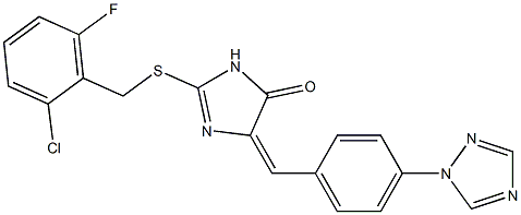 2-[(2-chloro-6-fluorobenzyl)sulfanyl]-5-{(E)-[4-(1H-1,2,4-triazol-1-yl)phenyl]methylidene}-3,5-dihydro-4H-imidazol-4-one