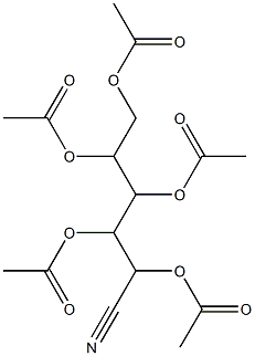 2,3-di(acetyloxy)-3-cyano-1-[1,2-di(acetyloxy)ethyl]propyl acetate Structure