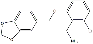 [2-(2H-1,3-benzodioxol-5-ylmethoxy)-6-chlorophenyl]methanamine Structure
