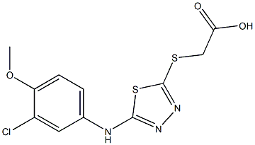2-({5-[(3-chloro-4-methoxyphenyl)amino]-1,3,4-thiadiazol-2-yl}sulfanyl)acetic acid