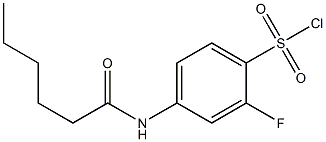 2-fluoro-4-hexanamidobenzene-1-sulfonyl chloride