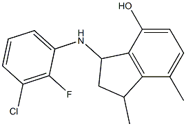 3-[(3-chloro-2-fluorophenyl)amino]-1,7-dimethyl-2,3-dihydro-1H-inden-4-ol