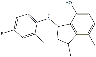 3-[(4-fluoro-2-methylphenyl)amino]-1,7-dimethyl-2,3-dihydro-1H-inden-4-ol