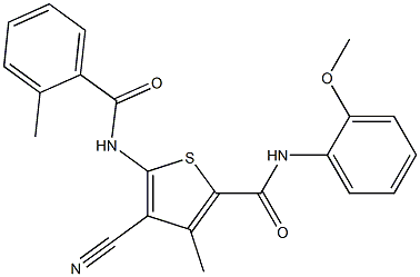 4-cyano-3-methyl-N-[2-(methyloxy)phenyl]-5-{[(2-methylphenyl)carbonyl]amino}thiophene-2-carboxamide