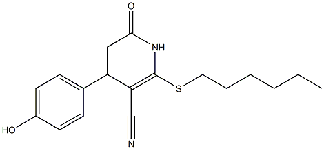 2-(hexylsulfanyl)-4-(4-hydroxyphenyl)-6-oxo-1,4,5,6-tetrahydro-3-pyridinecarbonitrile Structure