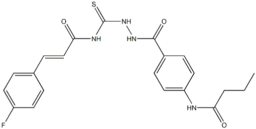 (E)-N-({2-[4-(butyrylamino)benzoyl]hydrazino}carbothioyl)-3-(4-fluorophenyl)-2-propenamide