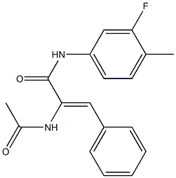 (Z)-2-(acetylamino)-N-(3-fluoro-4-methylphenyl)-3-phenyl-2-propenamide Struktur