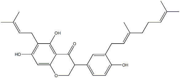 2,3-Dihydro-5,7-dihydroxy-3-[4-hydroxy-3-[(2E)-3,7-dimethyl-2,6-octadienyl]phenyl]-6-(3-methyl-2-butenyl)-4H-1-benzopyran-4-one