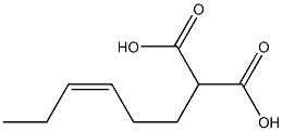 (Z)-3-ヘキセニルマロン酸 化学構造式
