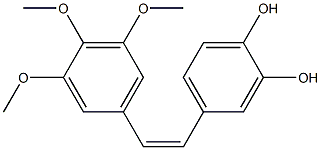 (Z)-3,4,5-トリメトキシ-3',4'-ジヒドロキシスチルベン 化学構造式
