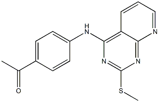 4-[4-アセチルアニリノ]-2-(メチルチオ)ピリド[2,3-d]ピリミジン 化学構造式