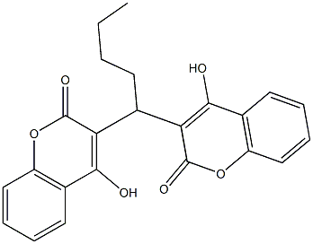 3,3'-ペンチリデンビス(4-ヒドロキシクマリン) 化学構造式