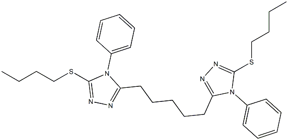 4,4'-ジフェニル-5,5'-ビス(ブチルチオ)[3,3'-(ペンタン-1,5-ジイル)ビス(4H-1,2,4-トリアゾール)] 化学構造式