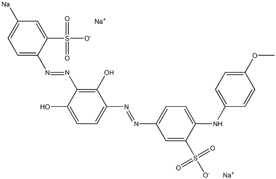 4-(p-アニシジノ)-2',4'-ジヒドロキシ-3'-[(4-ソジオスルホフェニル)アゾ]アゾベンゼン-3-スルホン酸ナトリウム 化学構造式