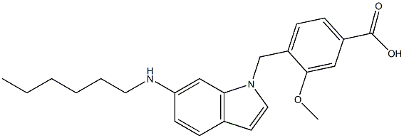 4-[6-Hexylamino-1H-indol-1-ylmethyl]-3-methoxybenzoic acid|