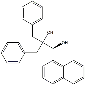 [S,(-)]-2-ベンジル-1-(1-ナフチル)-3-フェニル-1,2-プロパンジオール 化学構造式
