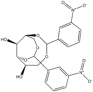 1-O,5-O:3-O,6-O-Bis(3-nitrobenzylidene)-L-glucitol Struktur