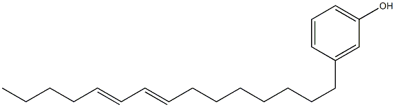 3-(8,10-ペンタデカジエニル)フェノール 化学構造式