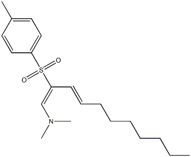 (1E,3E)-N,N-ジメチル-2-(p-トリルスルホニル)-1,3-ウンデカジエン-1-アミン 化学構造式
