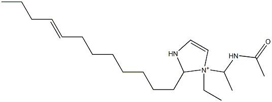 1-[1-(アセチルアミノ)エチル]-2-(8-ドデセニル)-1-エチル-4-イミダゾリン-1-イウム 化学構造式